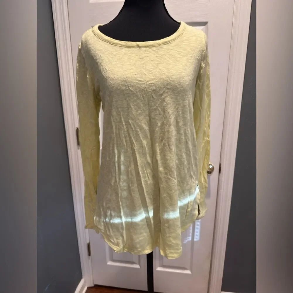 Soma Yellow Cream Asymmetrical Long Sleeve Tunic